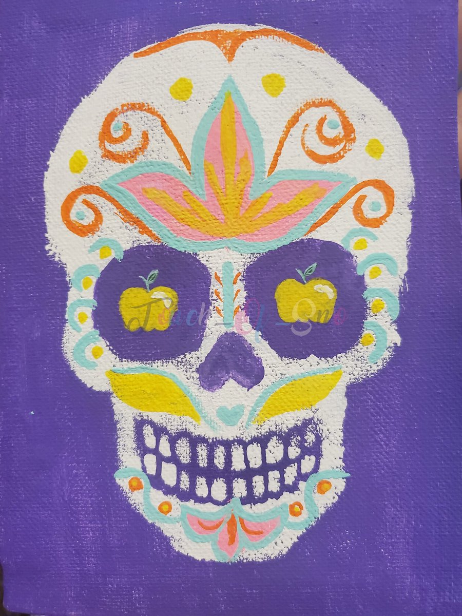 Mandy_Moonveil's tweet photo. Firsts of many (these are 4x6). Excited to start up my shop on Etsy. Customs available! DM if you have any colors/designs you'd be interested in.
#HomemadeArt #WallArt #CanvasPainting #Calavera #MexicanArt https://t.co/T8DHSzyWSH