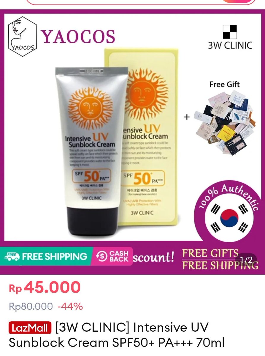 vanillaayas's tweet image. Kalau sunblock ini sih udah best buy buatku 🤤

Pokoknya udah isi banyak, hemat, nyaman pula dipakai tuh. Tim irit aku mah jd rela nunggu 2mingguan buat beli di sini. Karena langsung dri koreyah : s.lazada.co.id/s.P5QJT?cc

#sunblock #3wclinic