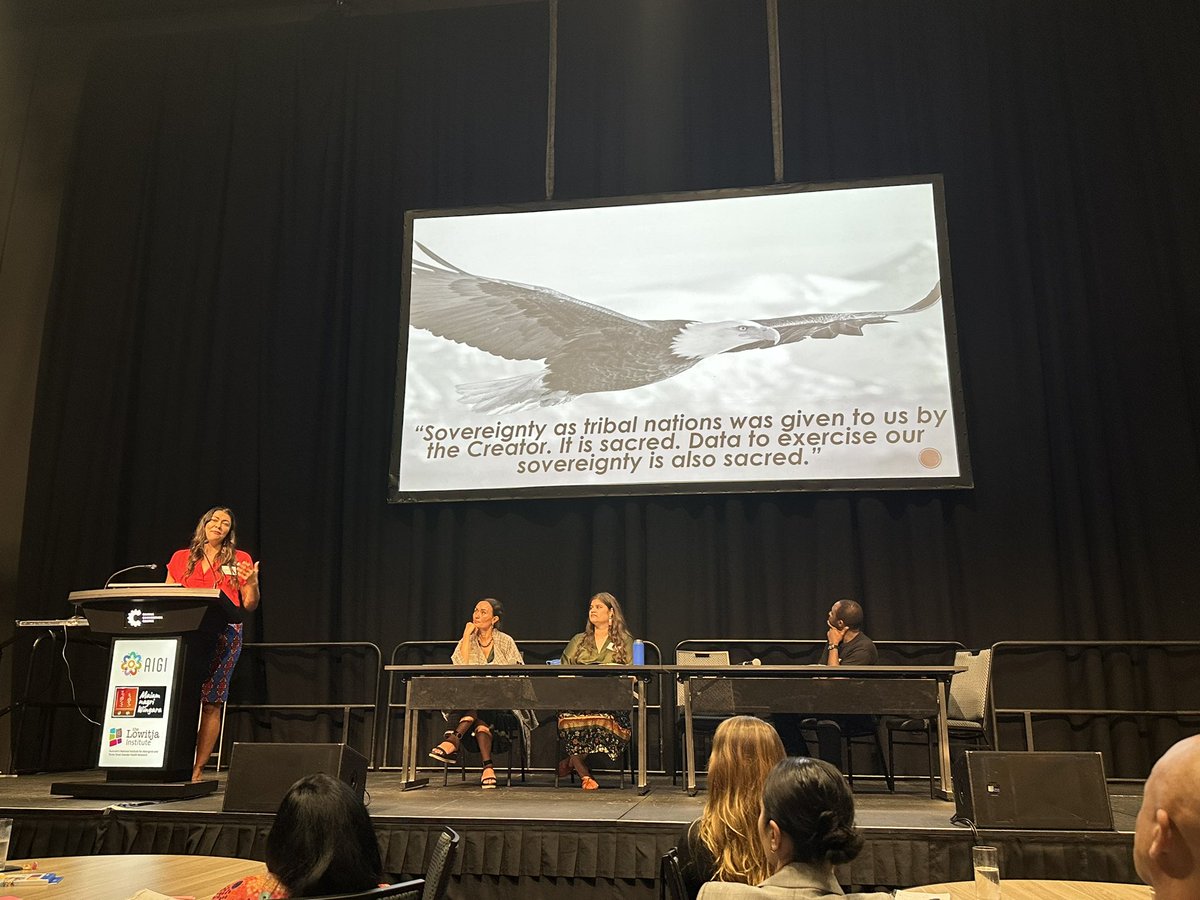 Attending the Indigenous Data Sovereignty Summit hosted by Maiam nayri Wingara.

Dr Desi Small-Rodriguez sharing some amazing insights!
