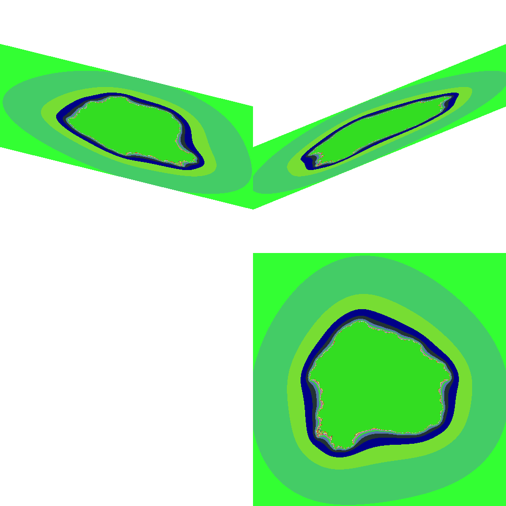 dieg0x17's tweet image. #CannandelbrotSet, Mx = 0.161 cut: -0.223 X1 + 0.368 X2 + 0.903 X3 = 0.000 #dailyfractals