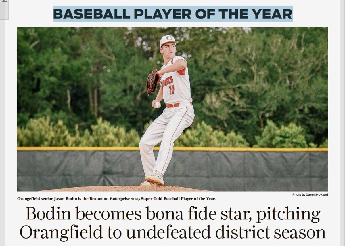 Congratulations to @JasonBodin17 and <a href="/RustenTraxler/">rusten traxler</a> for earning Beaumont Enterprise Super Gold honors!