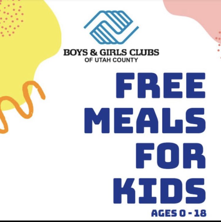 ProvoLibrary's tweet image. The Provo Library, along with the Boys and Girls Club of Utah County will be offering FREE meals for kids 0-18 through August 4th. More details in the photos 👇