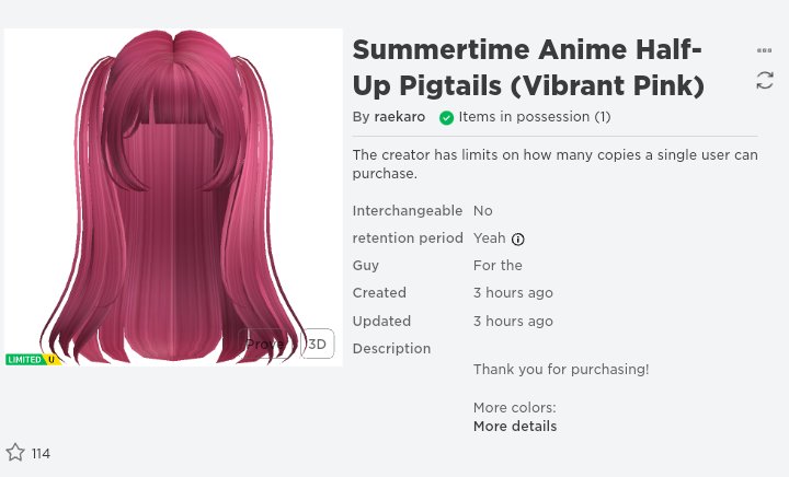 RED_RBLX7 👻 on X: Free limited item with 5.000 copies available for free  sold out. Comment if you managed to get a copy. (Apparently most got this  hair thanks to me 🔥)