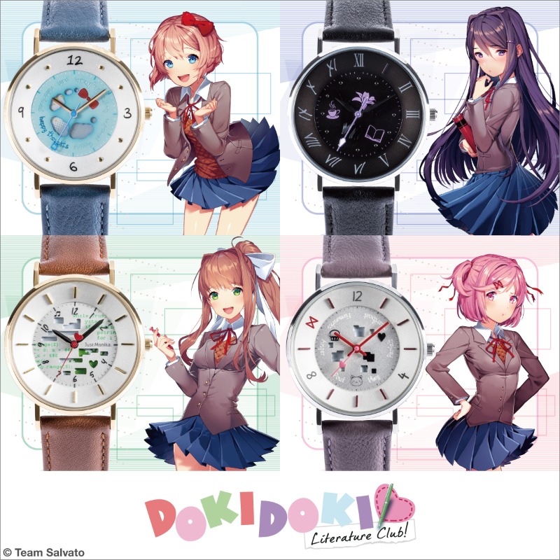 SuperGroupiesUS's tweet photo. Our first Doki Doki Literature Club collab collection is available now!

Official 6-item lineup inspired by:  
- Sayori
- Yuri
- Monika
- Natsuki

Limited pre-orders open 'til Jun. 18 @ 8PM Pacific.
Will you write the way into her heart?