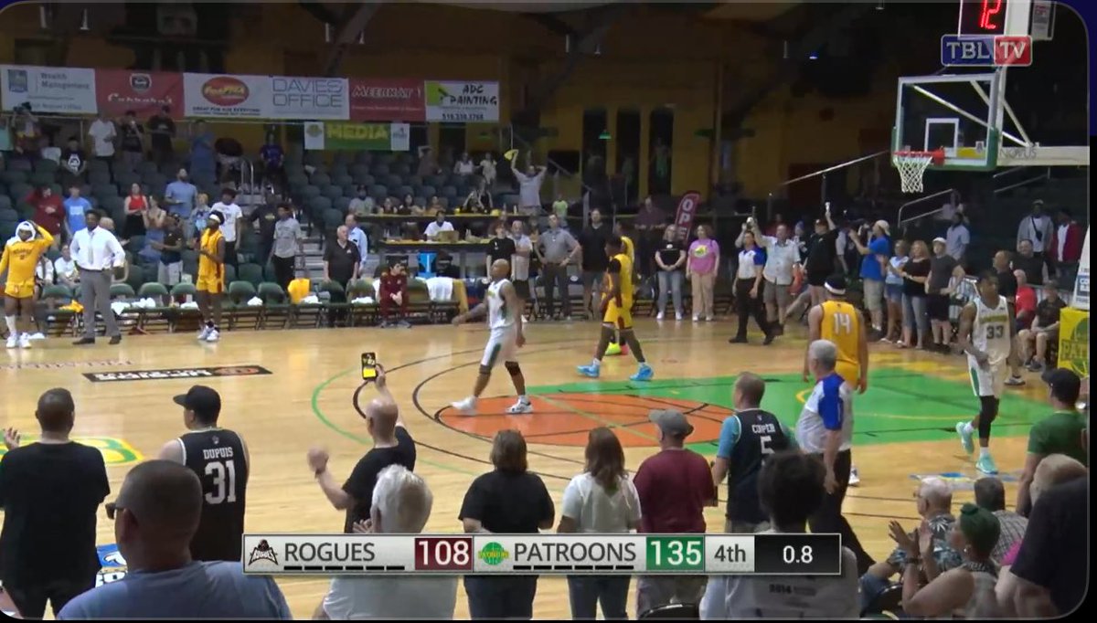The @PatroonsAlbany winners of the eastern conference & moving on to the final 4 with a 135-108 win over the @nfldrogues. Rogues were plagued with injuries, but gave it there all. Congratulations Albany! The @TBLproleague 2023 playoffs continue. #broadstsouth #adifferentleague
