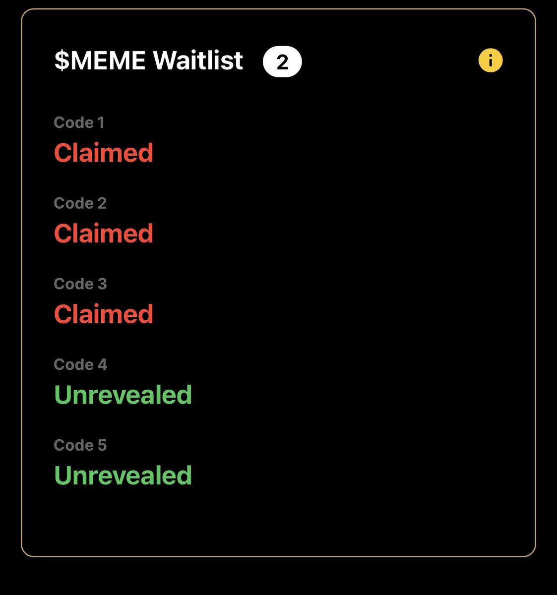 Ok!48hours giveaway raffle for <a href="/memecoin/">Memecoin</a> waitlist start right now!
Wave 1, 2 codes, 2winners.
1. Follow <a href="/memecoin/">Memecoin</a> <a href="/852Captainz/">852Captainz 🏴‍☠️🇭🇰❤️ Memecoin</a> <a href="/Hardly_Lam/">Hardly Lam ♥️ Memecoin</a> 
2. Like, retweet for this post.
3. Tag 3 friends.
Wish you guys good luck and welcome aboard 🏴‍☠️
#memeland #waitlist #giveaway
