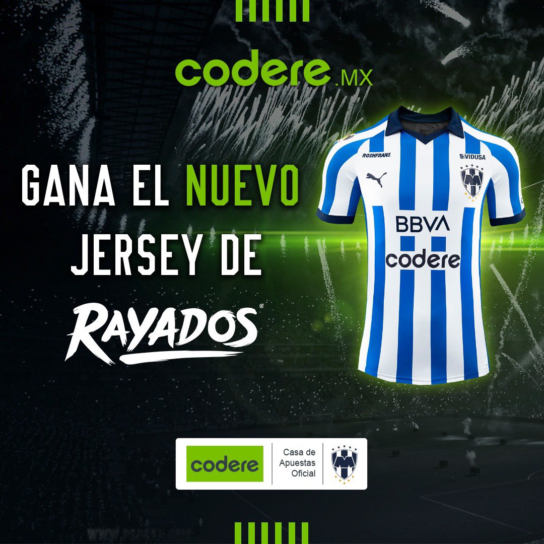 CodereMX's tweet photo. 💙 ¡Es hora de estrenar rayas! 🇫🇮

👕Participa por 1 de los 3 jerseys nuevos de @Rayados 

✅Síguenos
🔁Dale RT
✍🏼Comenta con el #CodereEsRayado y dinos por qué eres el más Rayado
🤠Etiqueta a 2 amigos

——-
🎁Anunciaremos a los ganadores el 16/06/10 hrs
🙋🏻‍♂️Solo para +18 https://t.co/OfhP4UDsiq
