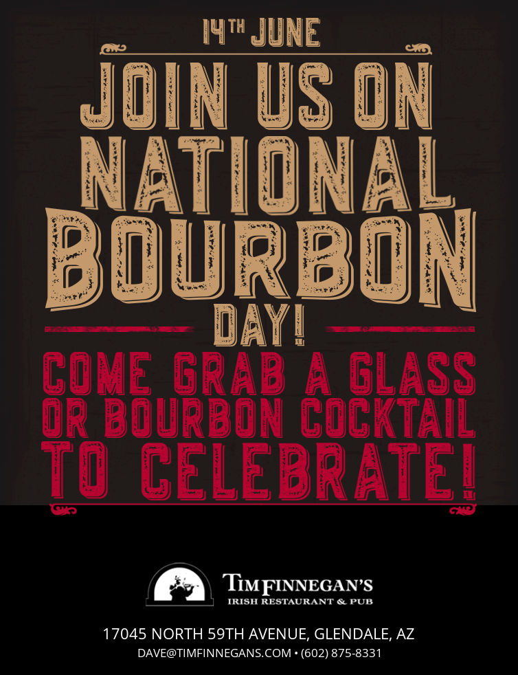 TimFinnegans's tweet photo. Join us on National Bourbon Day! June 14th - Sit back, relax and sip on your favorite bourbon! https://t.co/NiX4RmVFME https://t.co/fcd3QuEg9H