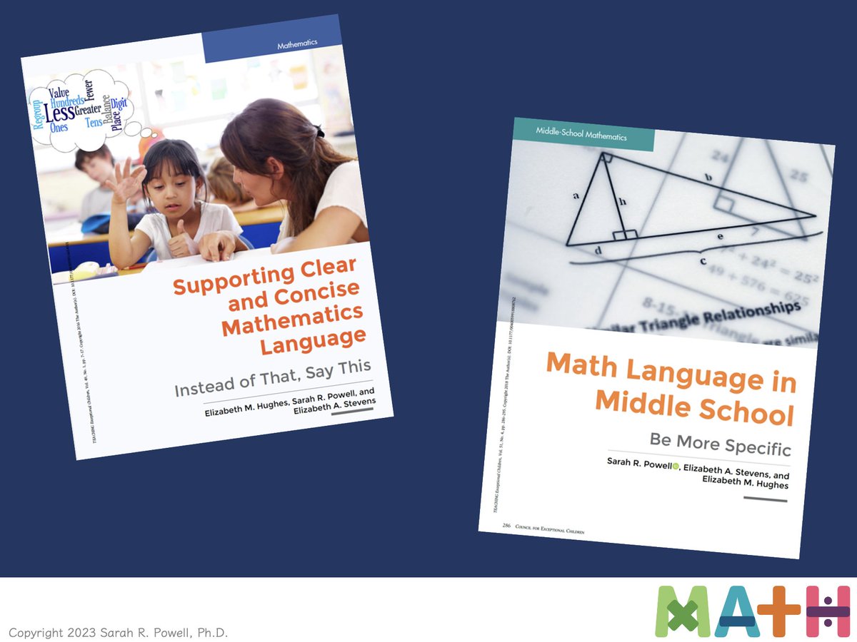 Ready to get started at the @PaTTANMathConf today with a session on the importance of #math language. I'm sharing highlights from these two articles (written with <a href="/EBethMH/">Elizabeth M. Hughes (she/her)</a> and <a href="/LizStevensPhD/">Elizabeth Stevens</a>) about using precise math language and distinguishing among common terms. <a href="/pattanupdates/">PaTTAN</a>