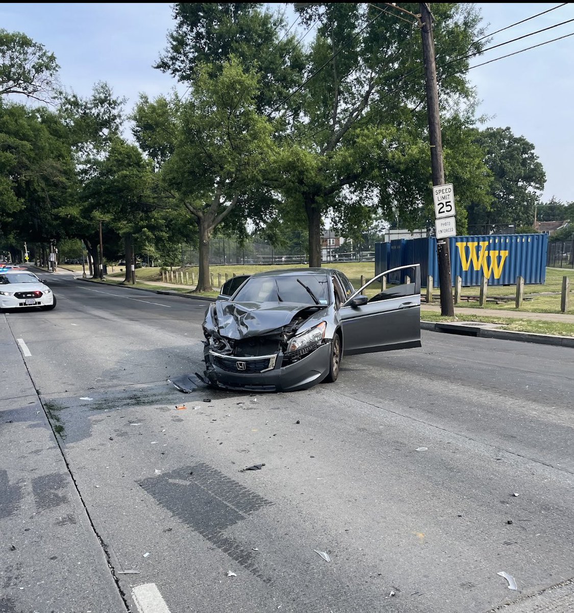 fosdaneDC's tweet photo. On 6/11 South Dakota Avenue and Quincy 2 cars with OVER 50 #speedingtickets collided, drivers injured and property damaged. Mins earlier homeowner was sitting on the steps with her 11 yr old nephew. #enforcementnow #roaddiet @DDOTDC @DDOTDCDirector @CMZParker5 @charlesallen https://t.co/cYIqin8Ob1
