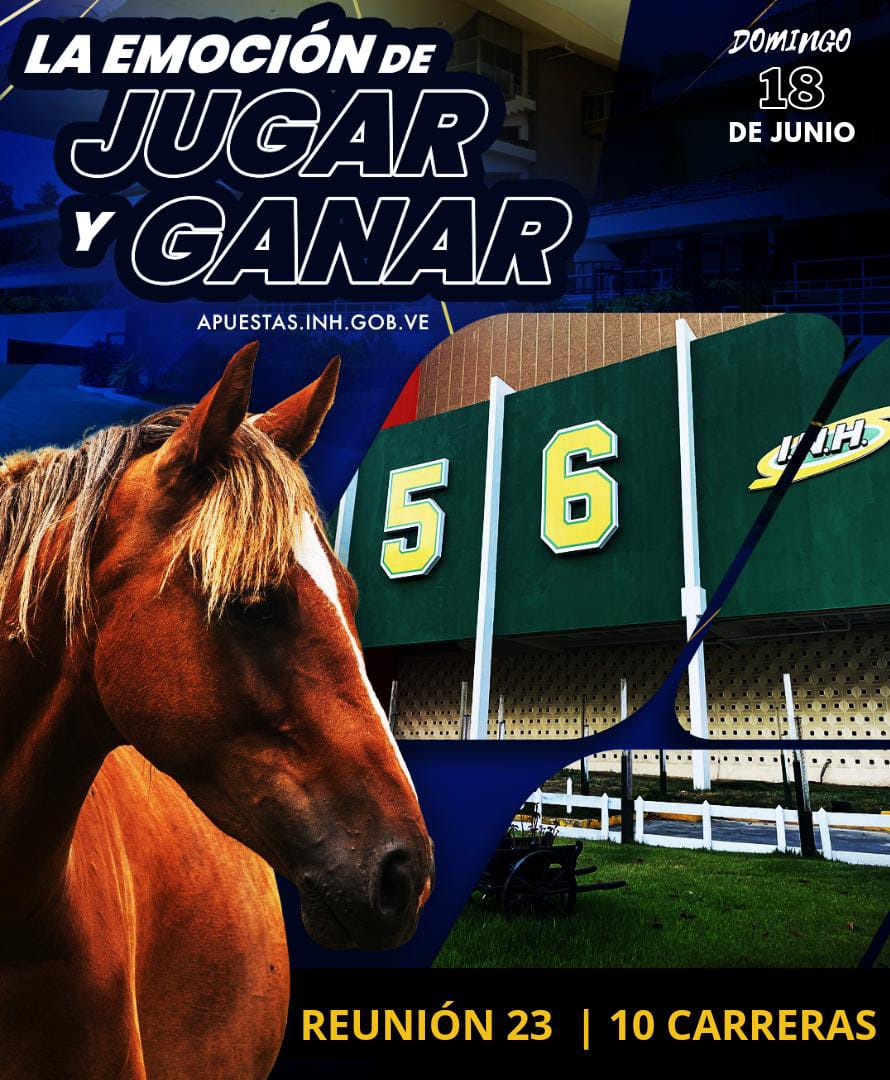 OficialINH's tweet photo. #ProgramaciónINH 📄 🐴

✅ Este domingo 18 de junio en la R23 del Hipódromo Internacional  La Rinconada🏇, disfrutaremos de 10 apasionantes carreras 🏇.

• Chequea los inscritos aquí:

➡️ https://t.co/G5QJ6mcYff

#Hipismo 🐴 https://t.co/qgPd1QXOa8