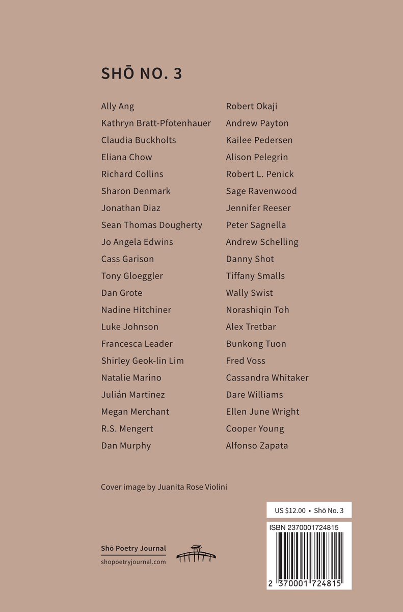 sho_journal's tweet photo. After 20 years of hibernation, we are back!

Shō No. 3 features 62 poems by 42 poets and cover art by Juanita Violini. Please support these fine folks by purchasing a copy:

https://t.co/nkreIBkOwJ https://t.co/FygvUfiC6S