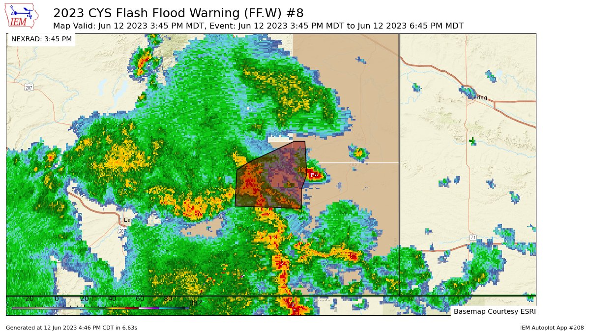 Severe Weather Alerts on Twitter "CYS issues Flash Flood Warning