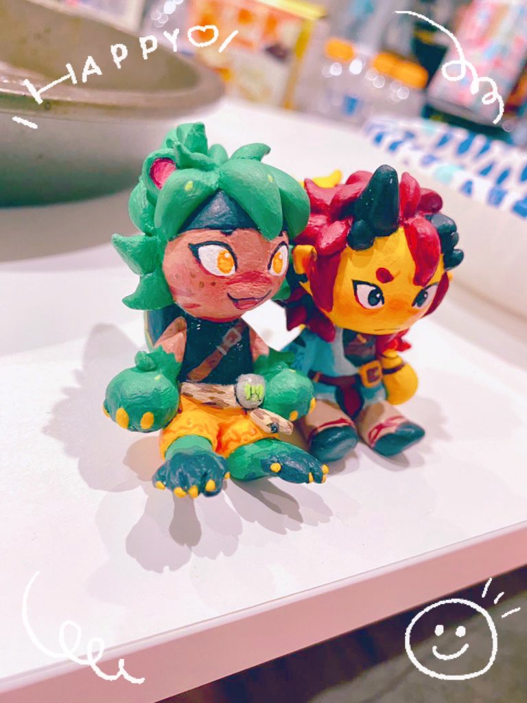 fruitosphere's tweet photo. after many hours of sculpting and painting- my figures of juny and fortune are finally done!! 💚❤️ https://t.co/nSuD7FCAlM