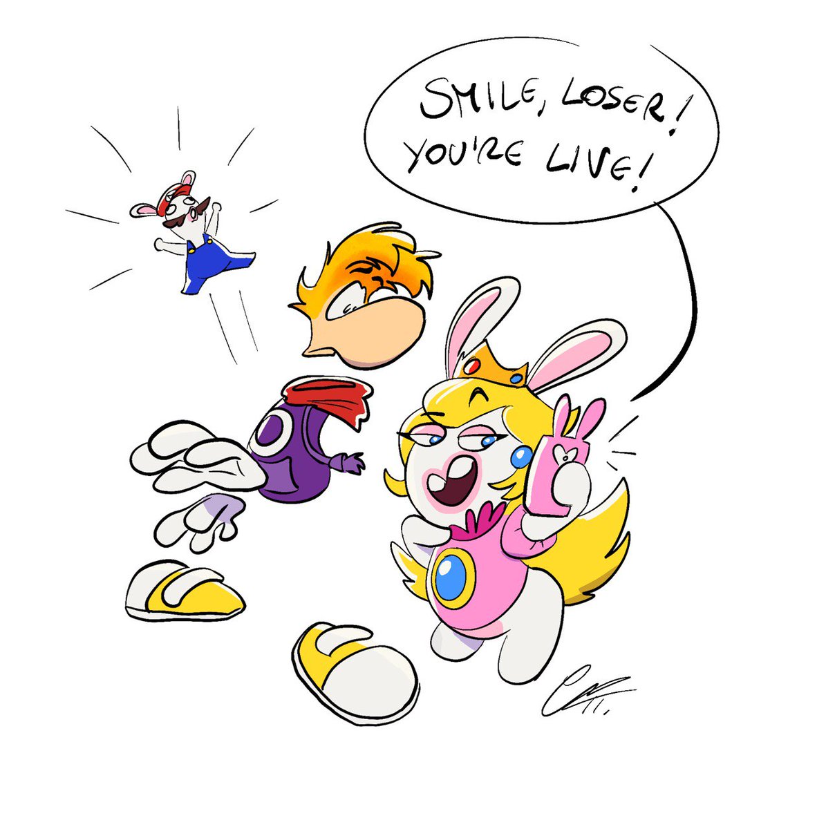 HYPE HYPE HYPE💛❤️💜#Rayman #MarioRabbidsSparksofHope, image size:1195x1200