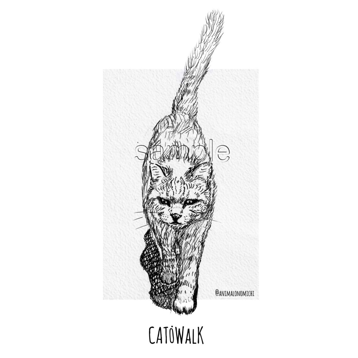 animalonomichi's tweet photo. 『 #CAT_walK  猫のお散歩 』半袖Tシャツが完成しました😺

朝夕、散歩する時にこのTシャツを着れば、道行く猫たちと仲良くなれるのは必須です(たぶん)😸

これから暑くなる夏のオシャレにいかがでしょうか？

👇ポチ
https://t.co/e2ZMshJBCq

#猫Tシャツ #尾道  #minneで販売中 #プリステ尾道 https://t.co/BuMVHnhbE7