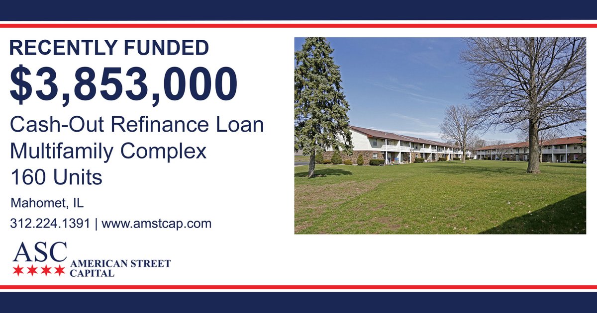 AmericanStCap's tweet photo. #AmericanStreetCapital #Secures $3.89M #CashOut #Loan for #Multifamily in #Mahomet #Illinois #Nonrecourse #Housing #Investment #Springfield #Champaign https://t.co/wNvRre9f54 https://t.co/Uz2M2xlG3D
