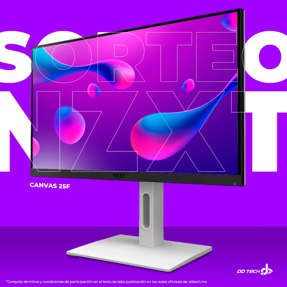 DDTECHMX's tweet image. NZXT no se awita si le dices "eNe Zeta equis Te" y para que veas que es compa, tiene un monitor Canvas para ti. Está facilíto, mira cálale:
1.- Dale RT a este tweet, listo estás participando.
No olvides seguir a @NZXTLATAM y a @DDTECHMX  (1/2)