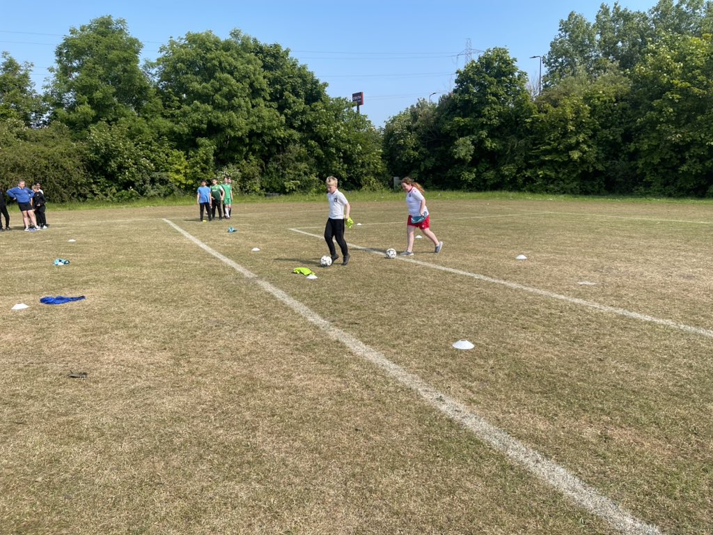 Today at training, the P6/P7 team focused on practicing their dribbling skills by playing a real life game of four in a row