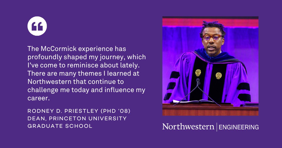 Northwestern Engineering (@northwesterneng) on Twitter photo Impressions. Ideas. Innovation.
Speaking to #NU2023 PhD and MS engineering graduates, <a href="/PrincetonGrad/">Princeton University Graduate School</a> dean Rodney D. Priestley (PhD '08) shared three themes he learned while a PhD student at Northwestern. spr.ly/6015OFPNb Impressions. Ideas. Innovation.
Speaking to #NU2023 PhD and MS engineering graduates, <a href="/PrincetonGrad/">Princeton University Graduate School</a> dean Rodney D. Priestley (PhD '08) shared three themes he learned while a PhD student at Northwestern. spr.ly/6015OFPNb