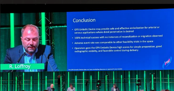 A big thanks to Dr. Romaric Loffroy for presenting #GPXEmbolic trial results at #LINC2023! We agree with him that 'it combines the advantages of glue and DMSO co-polymers, making it unique'. #interventionalradiology #interventionaloncology #oncology #embolization