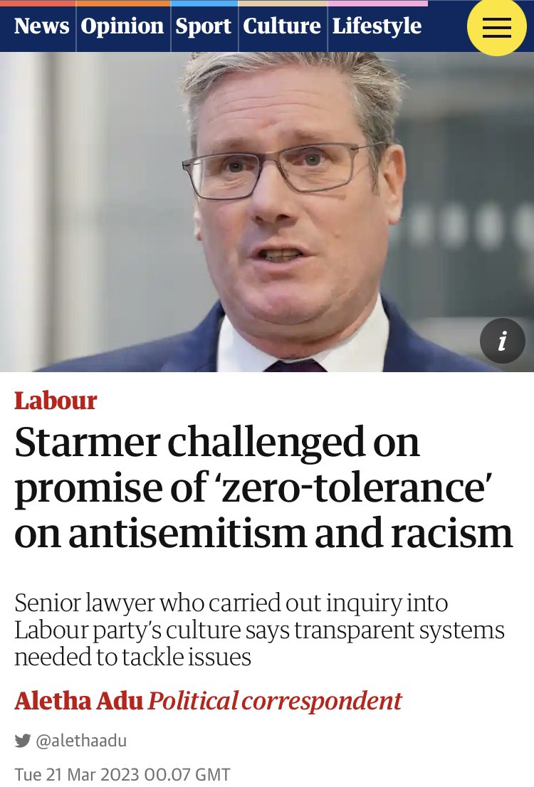 @mettlesome_teri @vamroses @UKLabour I’m not surprised by @margarethodge’s racism. And I won’t be surprised when @Keir_Starmer does nothing about it. Nor when the #MSM largely ignores it #FordeReport #HierarchyOfRacism #ItWasAScam