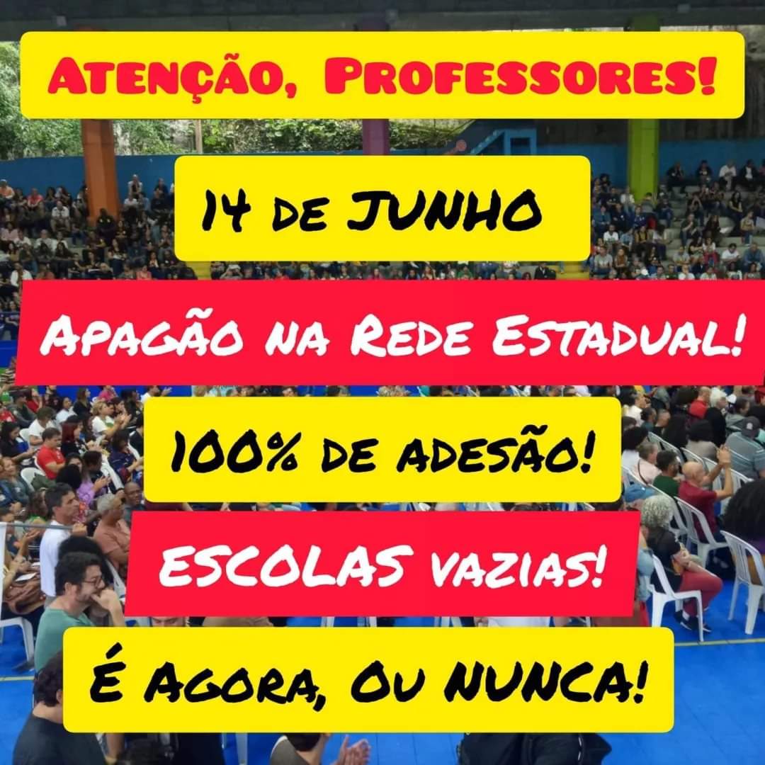 JrrioJunior's tweet photo. Professores e Funcionários da Rede Estadual do RJ, vamos unificar nossas forças e pressionar o governo Cláudio Castro para que o mesmo cumpra a lei do Piso Nacional.
Dia 14/06/23 todos a luta.
#claudiocastropagueopiso 
#grevedaeducacaorj 
#todosetodasnaluta
#foraclaudiocastro https://t.co/4KEbe9GZI1