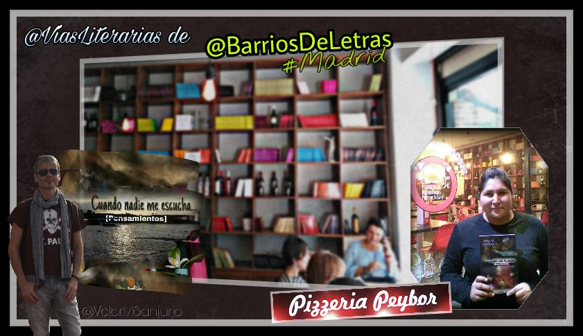 Una pizzería con mucho gusto, con amor por la #literatura... 
En #Arguelles, <a href="/PPeybor/">PIZZERIA PEYBOR</a>. Una de las ViasLiterarias de <a href="/BarriosdeLetras/">BarriosdLetras</a> en #Madrid. Entre pizzas y clásicos anda "Cuando nadie me escucha..." de <a href="/VctorMSanjurjo/">Víctor M. Sanjurjo</a>.