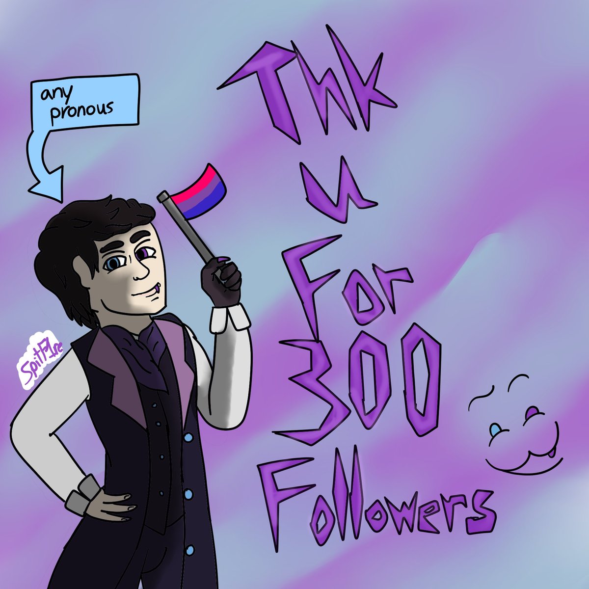SpitF1reYT's tweet photo. 3 things I'm announcing
1 thk u for 300 followers <3
2im bisexual
And last my pronouns are any so go crazy <3
#art #artist #oc #100follower #DigitalArtist #Special #200follower #300follower #PrideMonth #pride https://t.co/glwDsYP7dL
