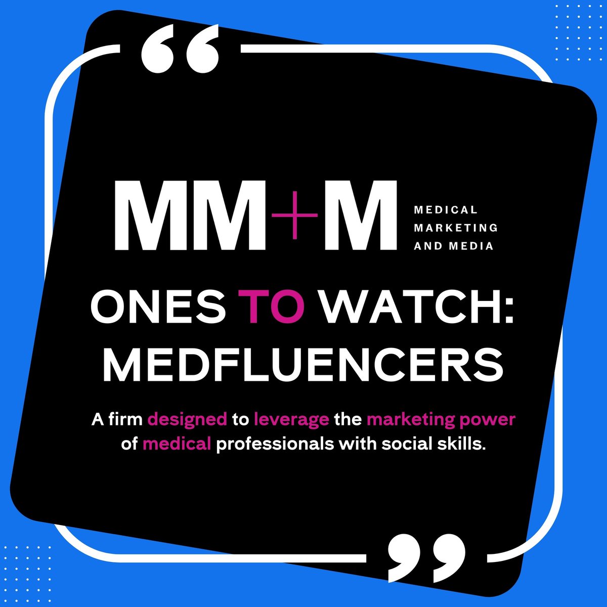 We're thrilled to announce that MedFluencers has been featured as one of the 'Ones to Watch' in MM+M's Agency 100! 🎉 <a href="/MMMnews/">MM+M</a>

mmm-online.com/agency-100/one…

#MedFluencers #MMM100 #Marketing #HealthCare #HealthCareMarketing #MedFluencer #MedicalInfluencer #SocialMediaAgency