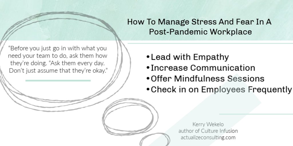 To help manage stress, lead with empathy and check in on employees. #postpandemic #mindfulness