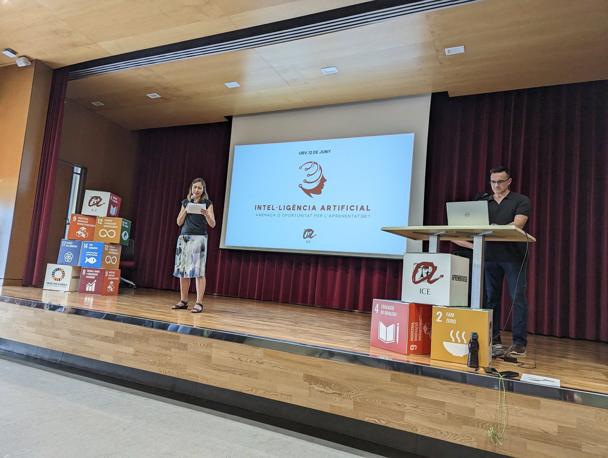ReLaTeURV's tweet photo. Avui hem participat a la "Jornada intel·ligència artificial: amenaça o oportunitat per l’aprenentatge?" organitzada per @ICEURV.
@cienciaURV @inserlabURV @lletresURV @romaniquesIRV #IA #AI #languageandtechnology #LanguageLearning https://t.co/hQbAvMjZ0Z