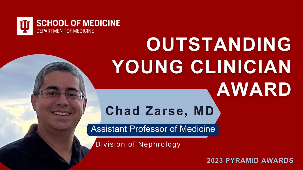 IU School of Medicine Department of Medicine (@iusmdeptmed) on Twitter photo The Outstanding Young Clinician Award goes to Chad Zarse, MD, of the Division of Nephrology. <a href="/IUKidney/">IU Nephrology and Hypertension</a> The Outstanding Young Clinician Award goes to Chad Zarse, MD, of the Division of Nephrology. <a href="/IUKidney/">IU Nephrology and Hypertension</a>
