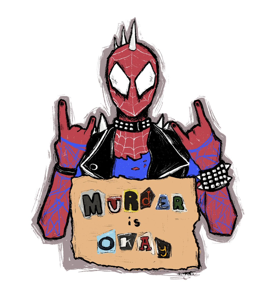 karkives's tweet photo. been seeing posts saying that Hobie would/is a cop killer and I agree 

#SpiderMan #SpiderManAcrossTheSpiderVerse #Spiderpunk #HobieBrown https://t.co/hvjrO4ZTzd