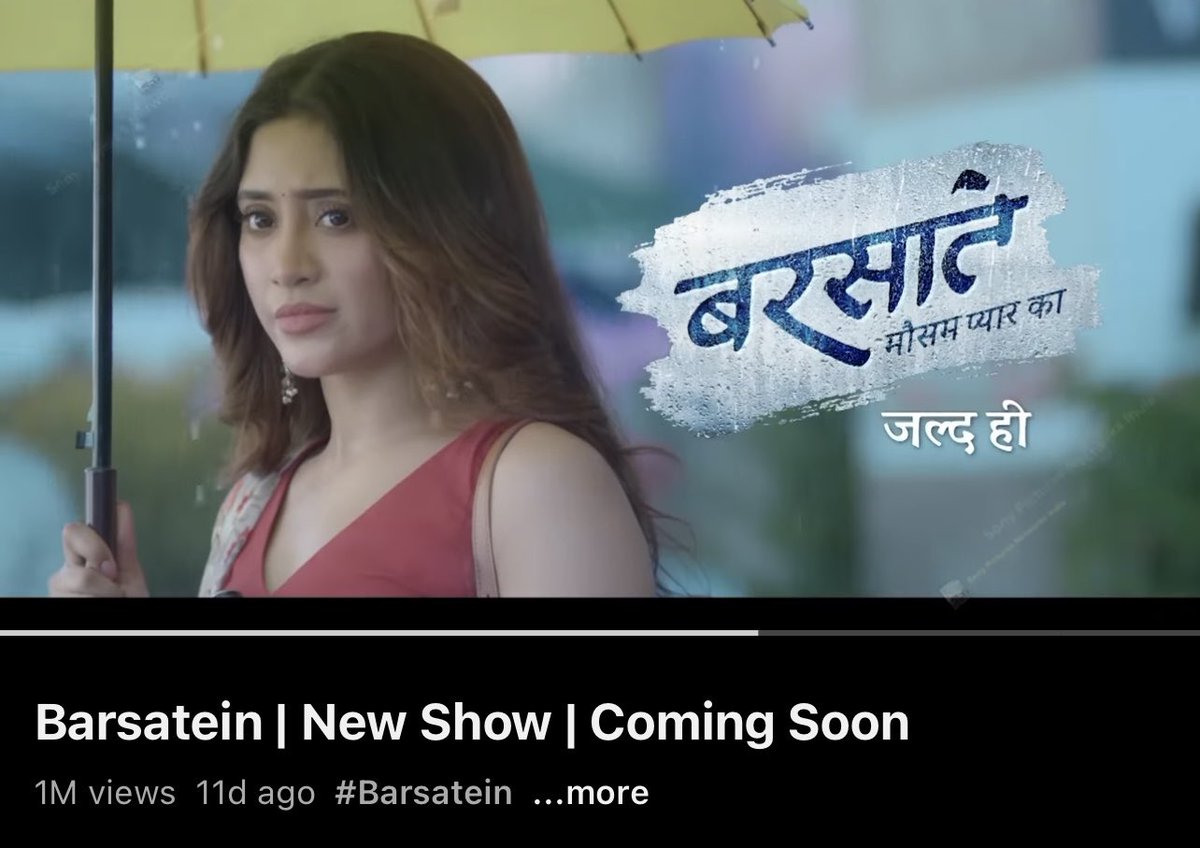 #Barsatein teaser hits 1 million on yt ❤️
@SonyTV promo when? 

#ShivangiJoshi #KushalTandon #Shivangians #Aryansh