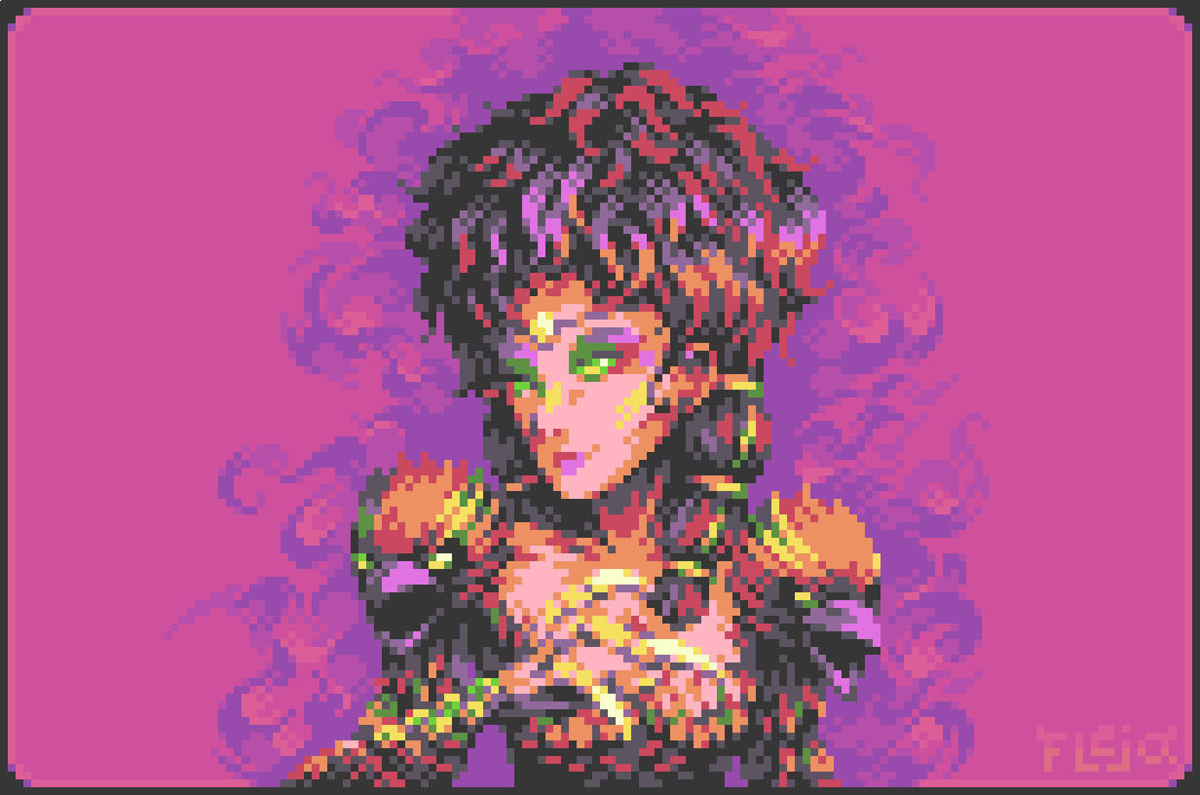 PsychicFleja's tweet photo. Clausti

Colours used: 17
Time spent: ~15hrs
Colour Palette: MERFOLK11-1 + mix of my own selection for the background.
#pixilart #pixelart #ドット絵 https://t.co/EVLlIjFtnR