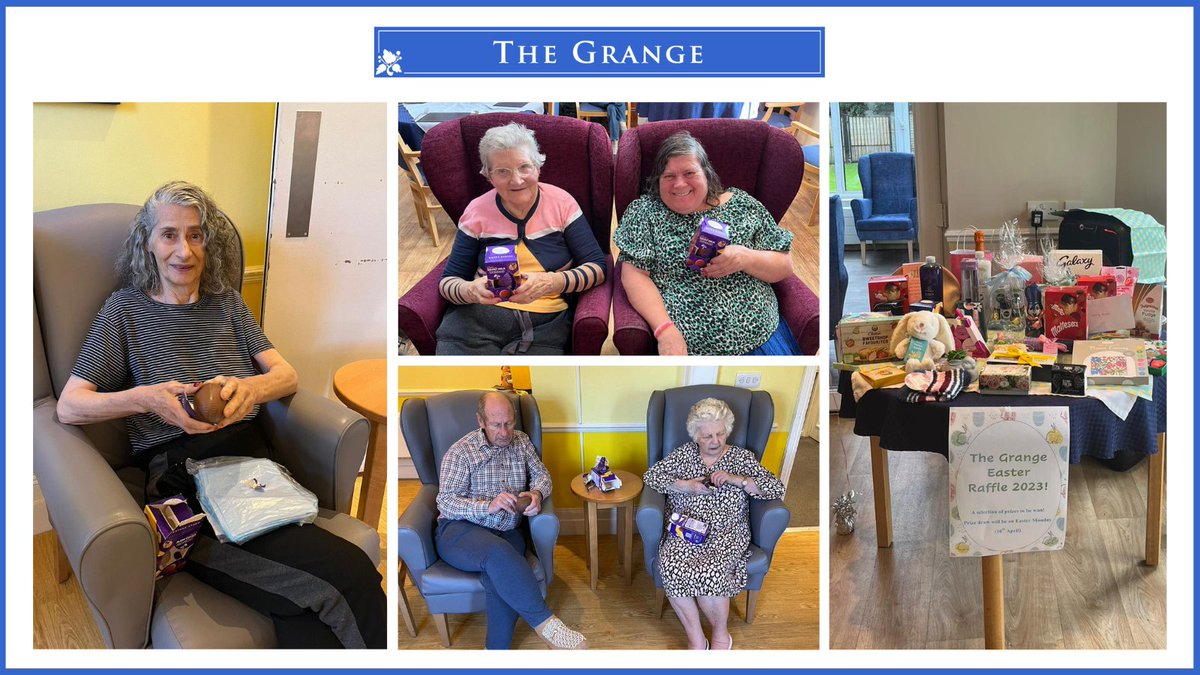 Everyone was given an Easter treat from The Grange Retirement Home to celebrate Easter, this made everyone smile. We also set up an Easter raffle for all the residents. A range of prizes were available to be won, some of which were kindly donated. #Easter2023