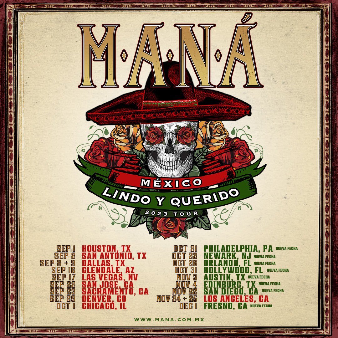 Maná on Twitter "¡No te pierdas la segunda parte de México Lindo y Querido Tour 🇲🇽🎇🇺🇸 