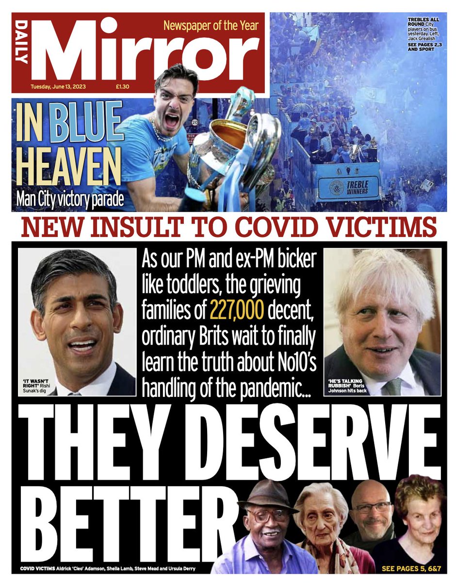 BBCNews's tweet image. Tuesday&apos;s Mirror: “They deserve better” #BBCPapers #TomorrowsPapersToday bbc.in/42ASBdR
