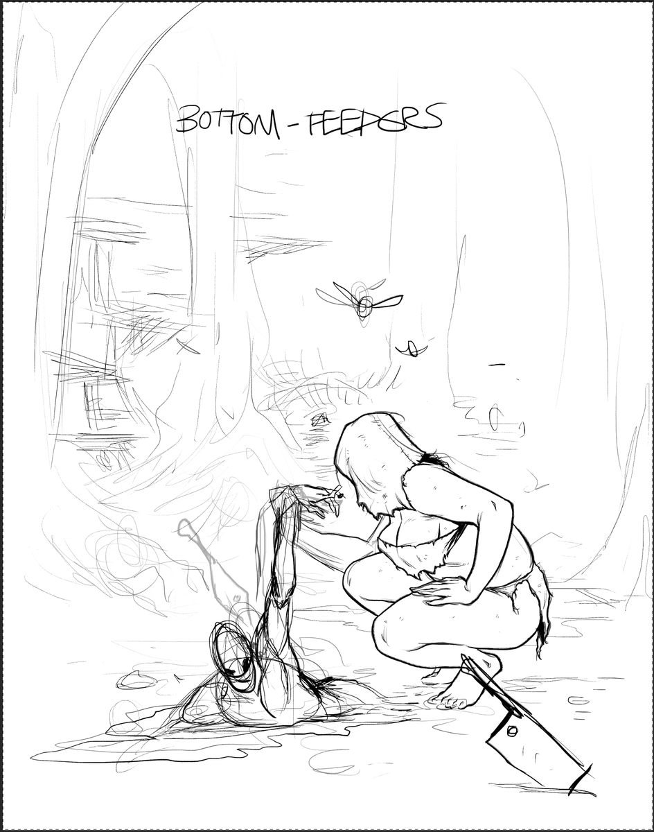 Been wanting to do some Dark Souls pieces-- different moments from the first game's story (implied or otherwise). Couple of rough sketches inbound.