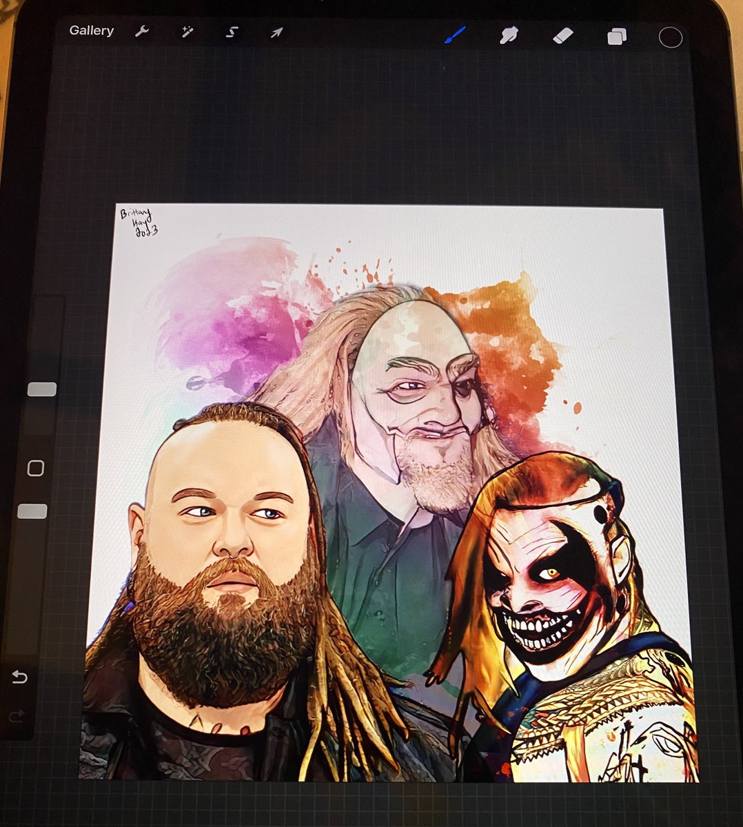 Another piece I’ve been working on for a while. New @Windham6 / Howdy / Fiend drawing. ✍🏻✍🏻✍🏻 #BrayWyatt #UncleHowdy #TheFiend