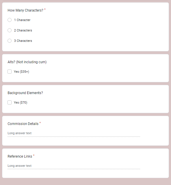mrpeculiart's tweet photo. I never thought it would get THIS bad, but here we are.

If you host commissions, I would recommend making a Google Form for people to fill out. Including alternative means of contacting. I've been using this method for the past 3+ years and it's served me well https://t.co/VTVPPWZl2y