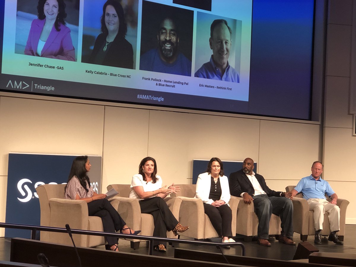 PamelaMeek's tweet photo. #AMATriangle and #SAS host CMO power panel sharing wisdom on Marketing trends and challenges including trustworthy AI, DEI and need for industry credentials. ⁦ https://t.co/mv2zocmKFa