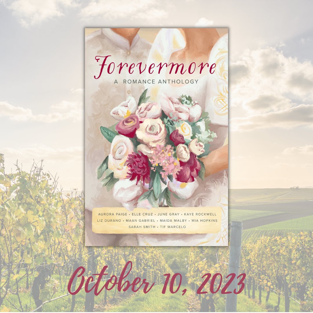 COVER REVEAL and PreOrder  FOREVERMORE, A Romance Anthology from FilAm Authors— @xoAuroraPaige @ellecruzauthor June Gray @authorkrockwell Liz Durano @MaanGabriel @MaidaMalby @AuthorSarahS @TifMarcelo & me!

Cover by @vghardy 
Coming 10.10.23
Preorder $1.99 books2read.com/Forevermore