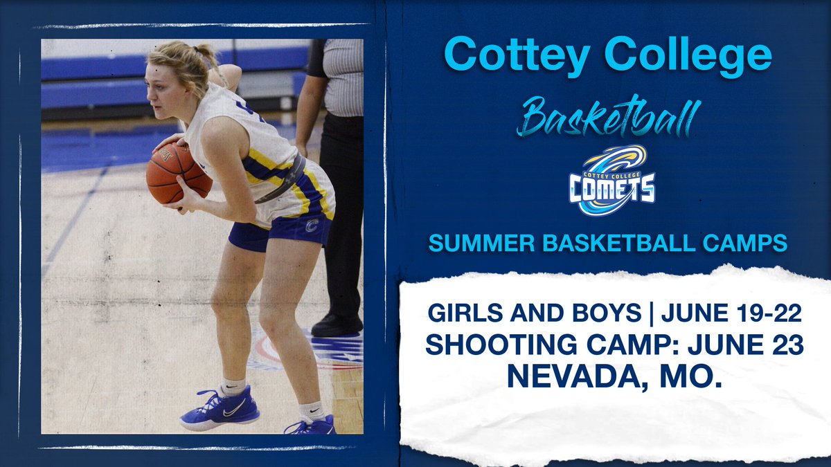 The best instructional basketball camps return to the Four-State Area! Cottey College will be offering basketball camps for girls and boys June 19-22, 2023.
 
Register here: basketball.cotteycamps.com