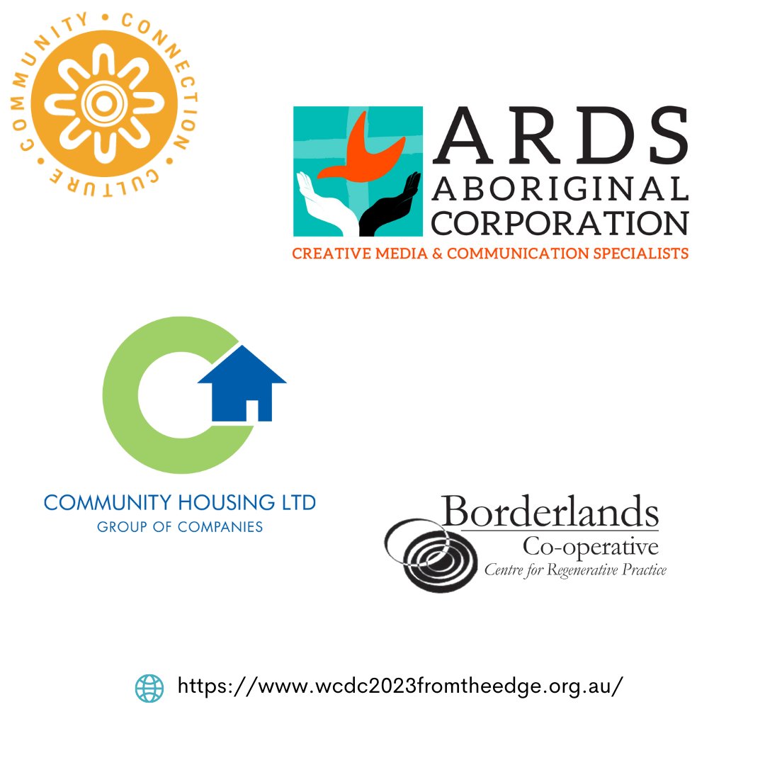 Registrations have now closed for the World Community Development Conference 2023!

Thank you to our partners:
@AuCommunityWork, @communityfirstd, @jederinstitute, Catalyse, ARDS, @chlgroup & Borderlands Co-op

#WCDC2023 #CommunityDevelopment #FromTheEdge #IACD #Darwin