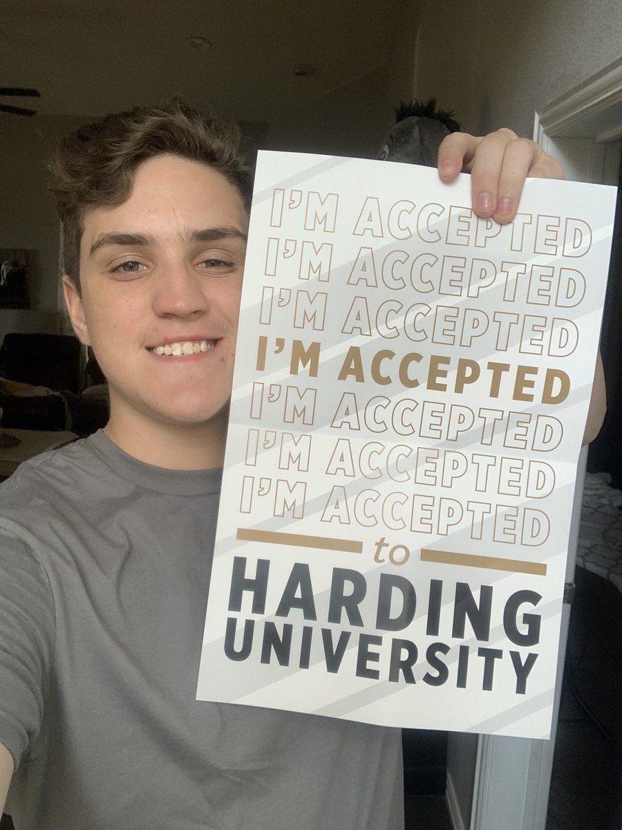 Got accepted!!! <a href="/myhardingu/">Harding University Admissions</a> thanks for giving me a chance😁