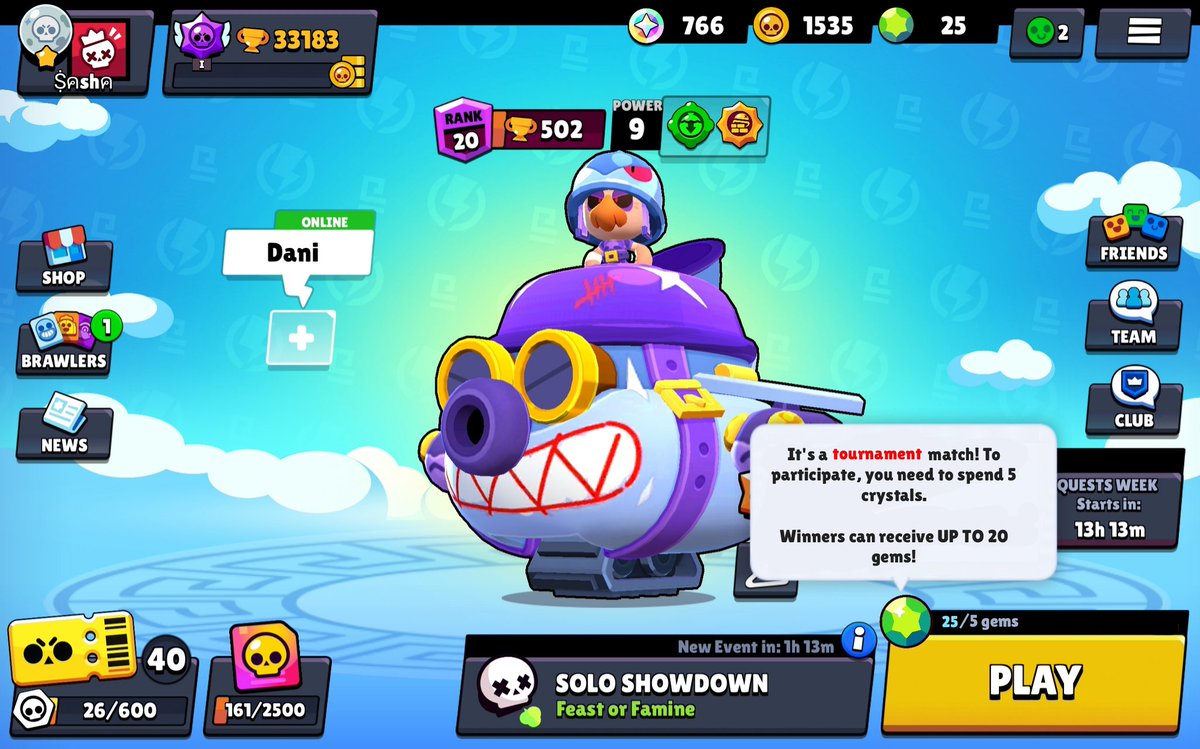 bs_sanya_'s tweet photo. For several weeks now I have been playing different games in search of ideas for my favorite game - Brawl stars. 

official tournaments. it would be nice to hold events on gems. To participate, you need to pay 5 gems. 

 @FTMKeienburg @Dani_Supercell @Paula_Supercell 
#BrawlStars https://t.co/QT0iJzaqkH