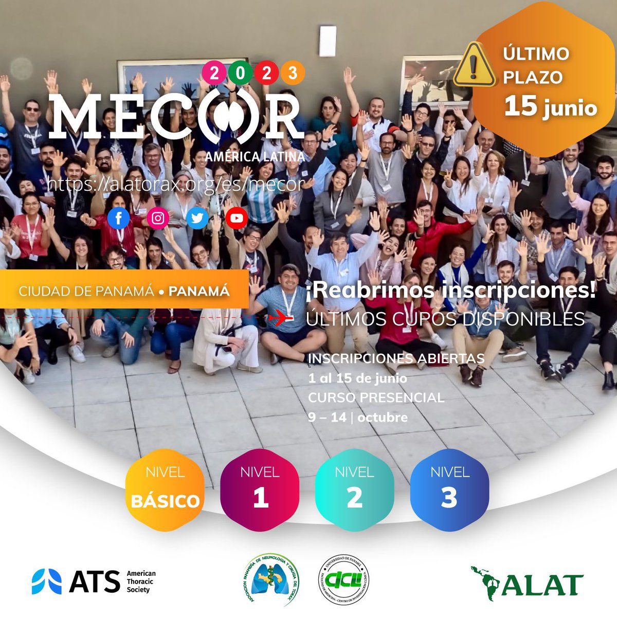 Juliana Ferreira (@ferreiraju) on Twitter photo Deadline June 15. If you are an investigator in Latin America, join us for this life-changing  experience! <a href="/atscommunity/">American Thoracic Society (ATS)</a> <a href="/ALATorax/">ALAT</a> <a href="/LatinMecor/">MECOR Latin America</a> <a href="/asoneumocito142/">ASONEUMOCITO</a> <a href="/SMNYCT/">SMNyCT</a> <a href="/twitaamr/">Asociación Argentina de Medicina Respiratoria</a> <a href="/SerChile/">SerChile</a> <a href="/pneumosbpt/">Sociedade Brasileira de Pneumologia e Tisiologia</a>  alatorax.org/pt/mecor Deadline June 15. If you are an investigator in Latin America, join us for this life-changing  experience! <a href="/atscommunity/">American Thoracic Society (ATS)</a> <a href="/ALATorax/">ALAT</a> <a href="/LatinMecor/">MECOR Latin America</a> <a href="/asoneumocito142/">ASONEUMOCITO</a> <a href="/SMNYCT/">SMNyCT</a> <a href="/twitaamr/">Asociación Argentina de Medicina Respiratoria</a> <a href="/SerChile/">SerChile</a> <a href="/pneumosbpt/">Sociedade Brasileira de Pneumologia e Tisiologia</a>  alatorax.org/pt/mecor