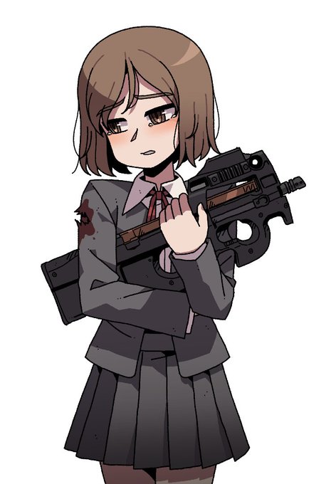 「school uniform submachine gun」 illustration images(Latest)